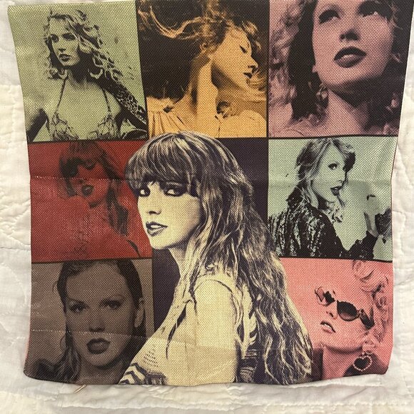 Taylor Swift The Eras Tour zipper pillow cover, 17" x 17" - Picture 1 of 4